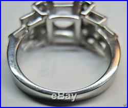 Antique Art Deco Vintage Setting Mounting Platinum Hold 6.5MM Ring Sz 6 UK-L1/2