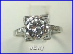 Antique Art Deco Vintage Setting Mounting Ring Engagement Platinum Hold 7.5-8MM