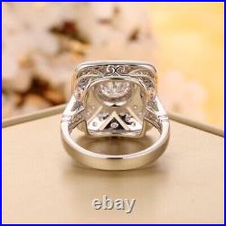 Antique Art Nouveau 1 CT Bezel Set Moissanite Diamond Engagement Wedding Ring