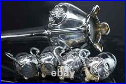 Antique Art Nouveau 800 Silver Mounted Cordial Set Engraved