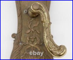 Antique Art Nouveau Brass Entry Door Lever Set