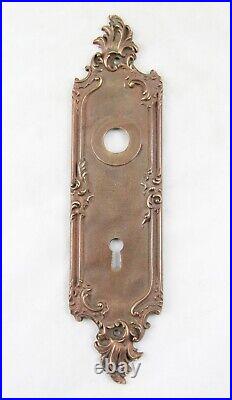 Antique Art Nouveau Brass Interior Door Knob Set