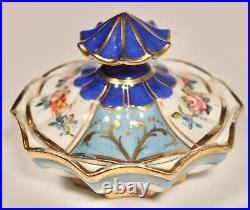 Antique Art Nouveau French Vanity Ceramic Perfume Bottles and Powder Jar Set