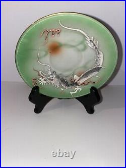 Antique Art Nouveau Shofu Moriage Bone China Dragon Tea Set