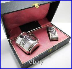 Antique Art Nouveau Solid Silver Childs/Christening Cup Napkin Ring Set Cased