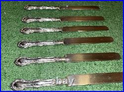 Antique Art Nouveau Sterling Silver Handled Knife Set RW&S