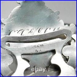 Antique Art Nouveau Sterling Silver Repousse Cherub Sash Belt Buckle Set