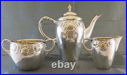 Antique Art Nouveau Tea Coffee Set Silver Plated Denmark R62