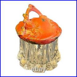 Antique Art Nouveau Vanity Dresser Jar Trinket Ring Box 4 Pc Set Cast Metal Tops