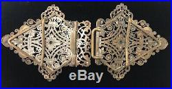 Antique Art Nouveau Victorian Large Ornate Women's Jeweled Belt Buckle Set