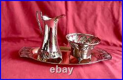 Antique Art Nouveau Wmf Silverplate Cream & Sugar Breakfast Set German Beautiful