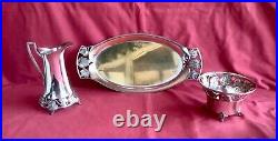 Antique Art Nouveau Wmf Silverplate Cream & Sugar Breakfast Set German Beautiful