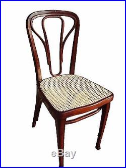Antique Art Nouveau set of 6 chairs, No. 623, Thonet, Vienna, Signed, ca. 1910