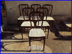 Antique Art Nouveau set of 6 chairs, No. 623, Thonet, Vienna, Signed, ca. 1910