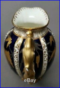 Antique Aynsley c1883 Cobalt Gold Bachelor's Teapot Creamer Sugar Bowl Set RARE