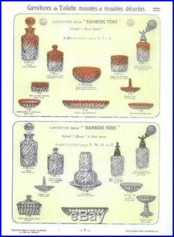 Antique Baccarat crystal vanity set Bambou Tors c 1916