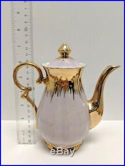 Antique Bavaria Chocolate Tea Set Pink & Gold Teapot Tea Cups Rare & Stunning