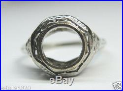 Antique Belais Art Deco Setting 14K White Gold Mounting Mount Hold-7.2-7.3MM