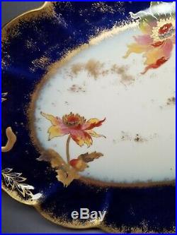 Antique CFH/GDM Charles Field Haviland Limoges Cobalt Gold Poppies Plate Set