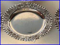 Antique Continental Silver Art Nouveau Set 8 Plates 1060 Grams