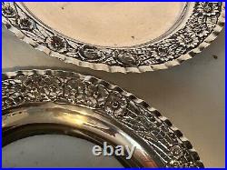 Antique Continental Silver Art Nouveau Set 8 Plates 1060 Grams