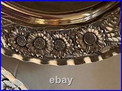 Antique Continental Silver Art Nouveau Set 8 Plates 1060 Grams