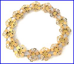 Antique Crystal Necklace Choker Bezel Set Ornate Design Gilt Finish Yellow