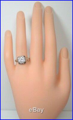 Antique Deco Setting Mounting 18K White Gold Hold 7-7.5MM Ring Size 8.5 UK-Q1/2