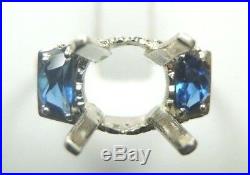 Antique Deco Setting Mounting 18K White Gold Ring Size 6 UK-L1/2 HOLD 8.5MM-10MM
