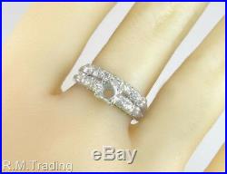 Antique Estate Platinum. 25ct Genuine Diamond Semi Mount Wedding Ring Set