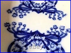Antique FLOW BLUE St. Regis Wood & Son PITCHER BOWL WASH JUG BASIN Set