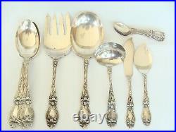 Antique Frank Whiting Sterling Silver Lily Floral Set Service 8 plus Serve 89pc