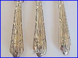 Antique French Art Nouveau Sterling Silver 3 pc. Carving Set with Gigot Holder