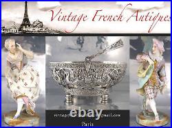 Antique French Art Nouveau Sterling Silver Carving Set, Iris Pattern, Hallmark