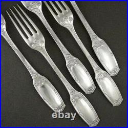 Antique French Sterling Silver Flatware Set 24pcs Forks & Spoons Art Nouveau