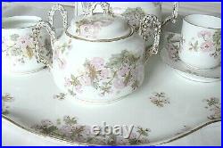 Antique GD&Co. LIMOGES France BATCHELOR CABARET TEA SET & TRAY Excellent