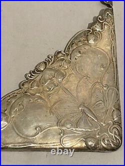 Antique Gorham Sterling Silver Desk Set Blotter Corners Art Nouveau Butterfly