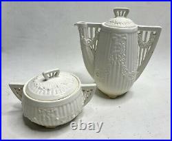 Antique Max Roesler Art Nouveau Porcelain cream & sugar set c. 1894