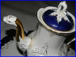 Antique Meissen Cobalt & Gold Tea / Coffee Set 8 Pc W / Tray