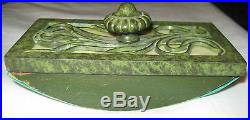Antique Nouveau Arts Crafts Bradley Hubbard Bronze Inkwell Pen Tray Set Tiffany