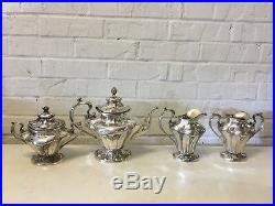 Antique Pairpoint Mfg Co. Art Nouveau Design Silver Plated 4 Piece Tea Set
