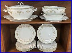 Antique RC Bavaria Rosenthal Iris Art Nouveau Porcelain Floral 37-Pc China Set