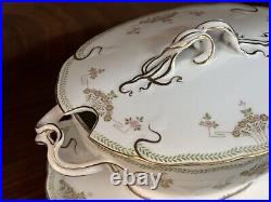 Antique RC Bavaria Rosenthal Iris Art Nouveau Porcelain Floral 37-Pc China Set