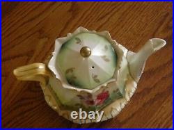 Antique RS Prussia Art Nouveau 5 Piece Hand Painted Floral Tea Set