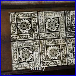 Antique Reclaimed Sunflower Minton Hollins and Co Tiles Stoke-on-Trent Set of 7