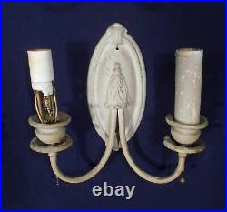 Antique Set Of Six Victorian Art Nouveau Double Arm Brass Sconces