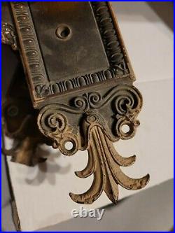Antique Set Victorian Art Nouveau Backplates Door Knobs Lock Pat Pend 1899#2045