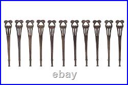 Antique Set of 11 Art Nouveau Cast Iron Baluster Upright Posts