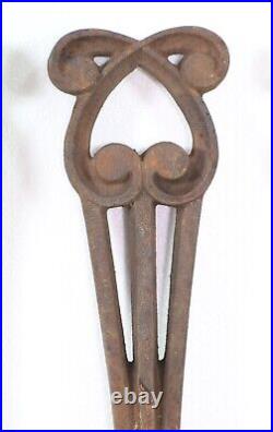 Antique Set of 11 Art Nouveau Cast Iron Baluster Upright Posts