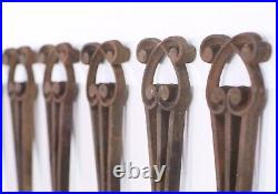 Antique Set of 11 Art Nouveau Cast Iron Baluster Upright Posts